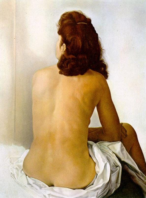 Salvador Dali Gala Nude From Behind Looking in an Invisible Mirror